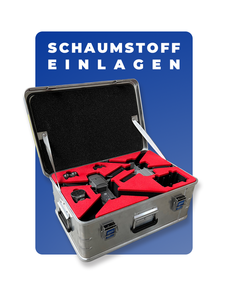 Schaumstoffeinlagen für Koffer und Schubladen Schaumstoffeinlagen für den sicheren Produkttransport