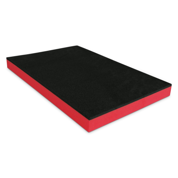 Werkzeugeinlage | Zuschnitt mit Topschicht 590 x 390 x 50 mm | schwarz - rot