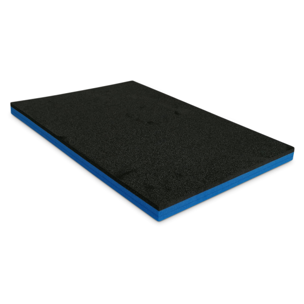 Werkzeugeinlage | Zuschnitt mit Topschicht 590 x 390 x 30 mm | schwarz - blau