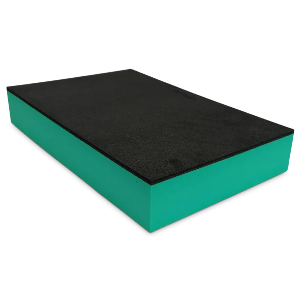 Werkzeugeinlage | Zuschnitt mit Topschicht 590 x 390 x 100 mm | schwarz - grün