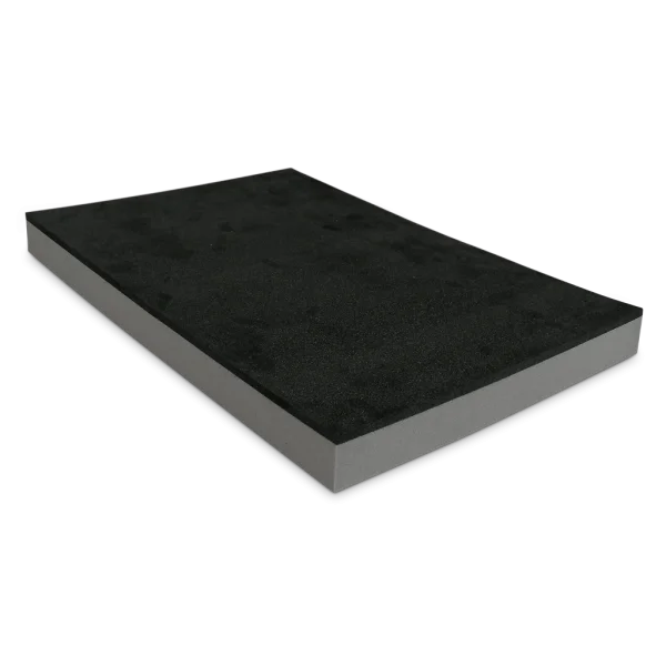 Werkzeugeinlage | Zuschnitt mit Topschicht 590 x 390  x 50 mm | schwarz - grau