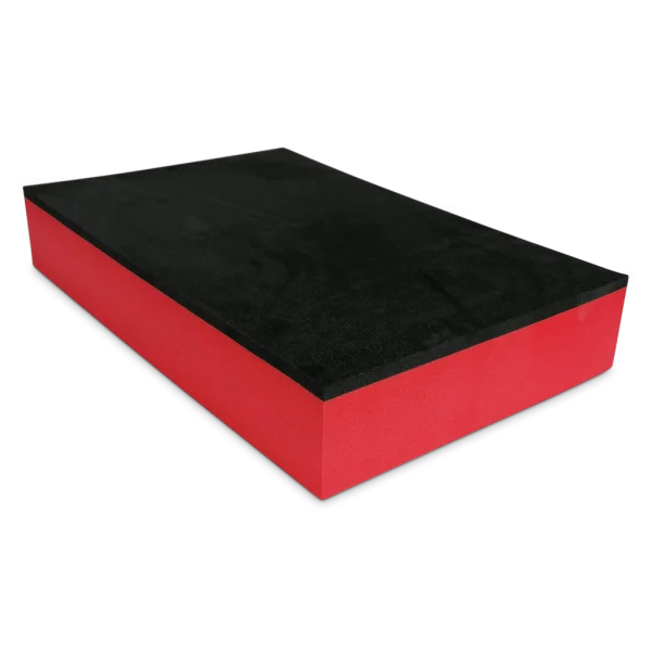 Werkzeugeinlage | Zuschnitt mit Topschicht 590 x 390 x 100 mm | schwarz - rot